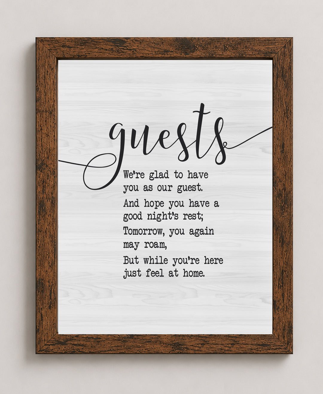 Welcome Wall Art Print Guests We re Glad Inspirational Wall Art