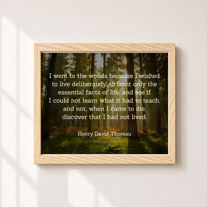 Thoreau I Went to the Woods Inspirational Wall Art
