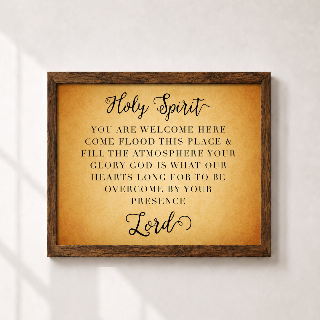 Holy Spirit You Are Welcome Inspirational Wall Art