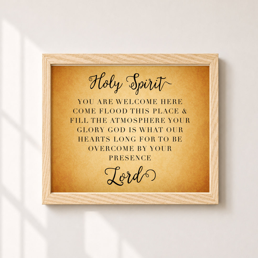 Holy Spirit You Are Welcome Inspirational Wall Art