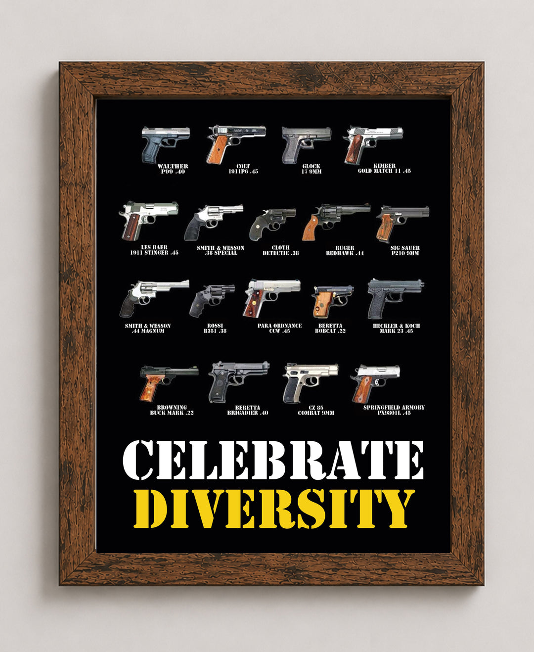 Handgun Silhouette Patriotic Wall Art