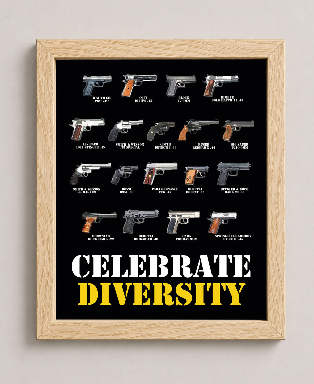 Handgun Silhouette Patriotic Wall Art