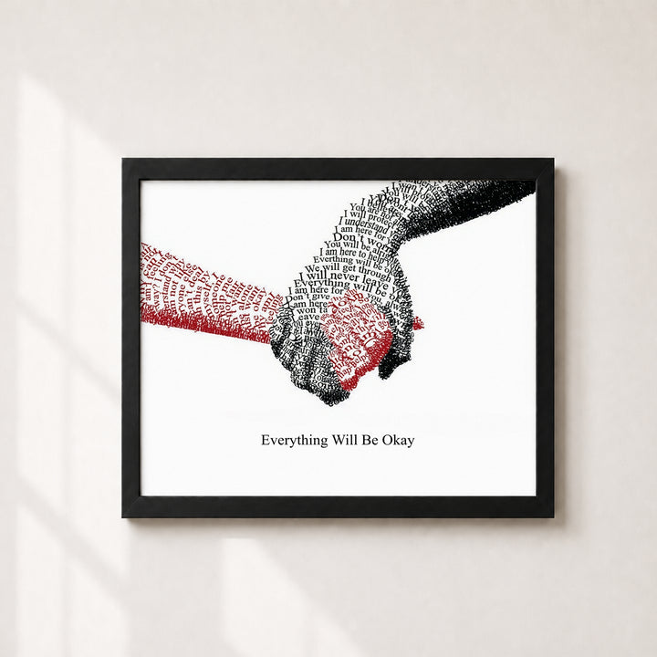 Everything Will Be Okay Hands Inspirational Wall Art
