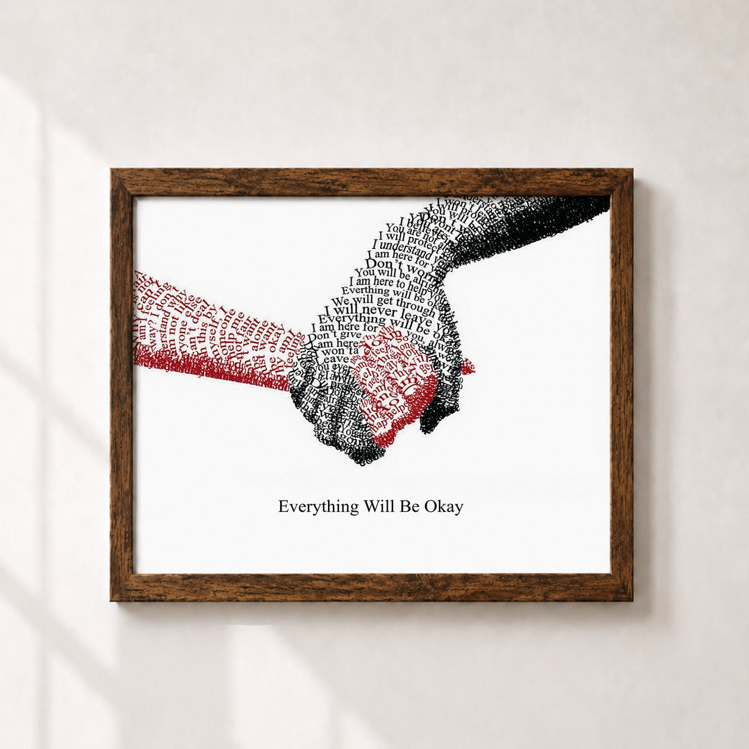 Everything Will Be Okay Hands Inspirational Wall Art