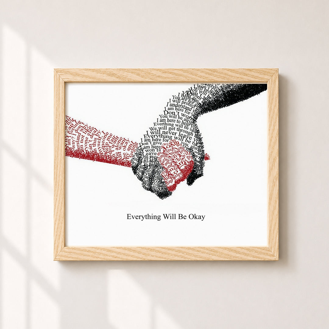 Everything Will Be Okay Hands Inspirational Wall Art