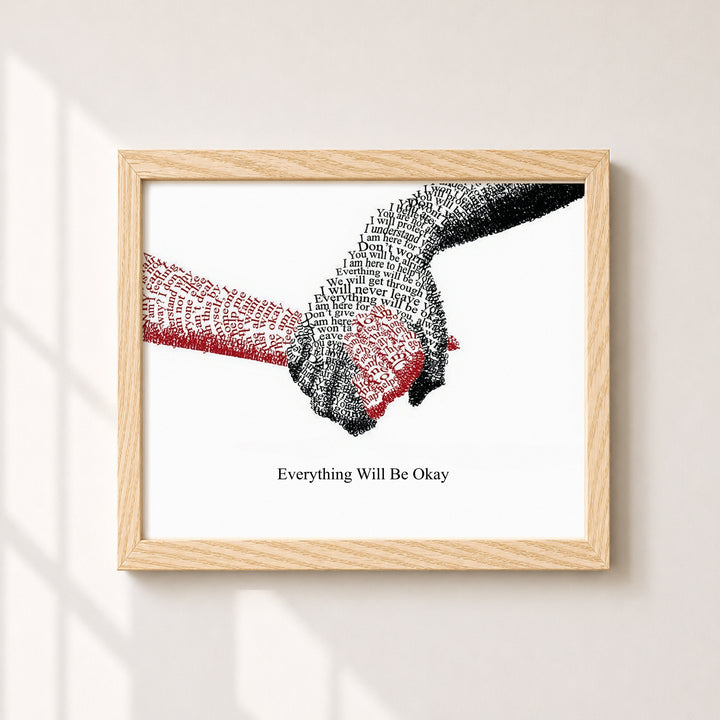 Everything Will Be Okay Hands Inspirational Wall Art