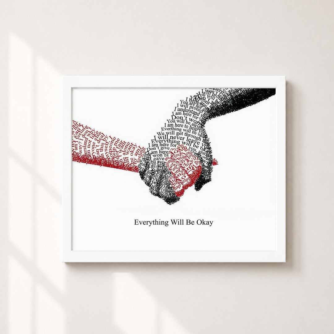 Everything Will Be Okay Hands Inspirational Wall Art