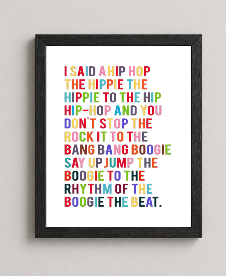 Rappers Delight Lyrics Vintage Hip Hop Music Wall Art
