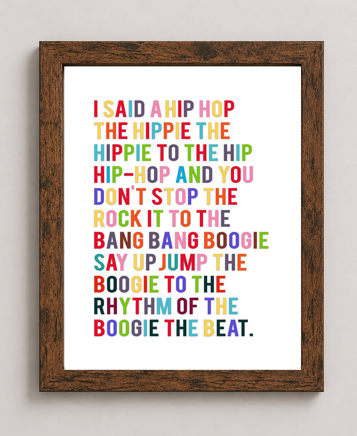 Rappers Delight Lyrics Vintage Hip Hop Music Wall Art