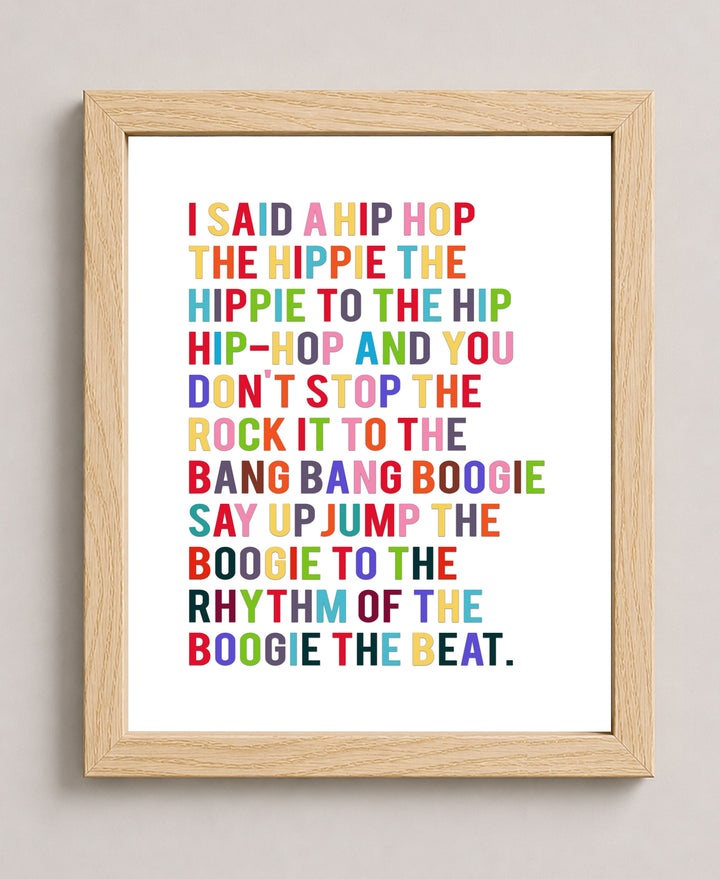 Rappers Delight Lyrics Vintage Hip Hop Music Wall Art