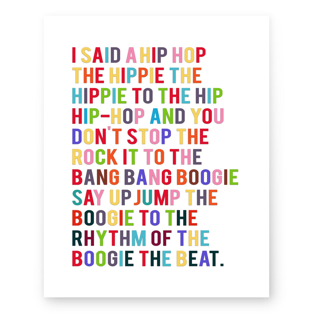 Rappers Delight Lyrics Vintage Hip Hop Music Wall Art