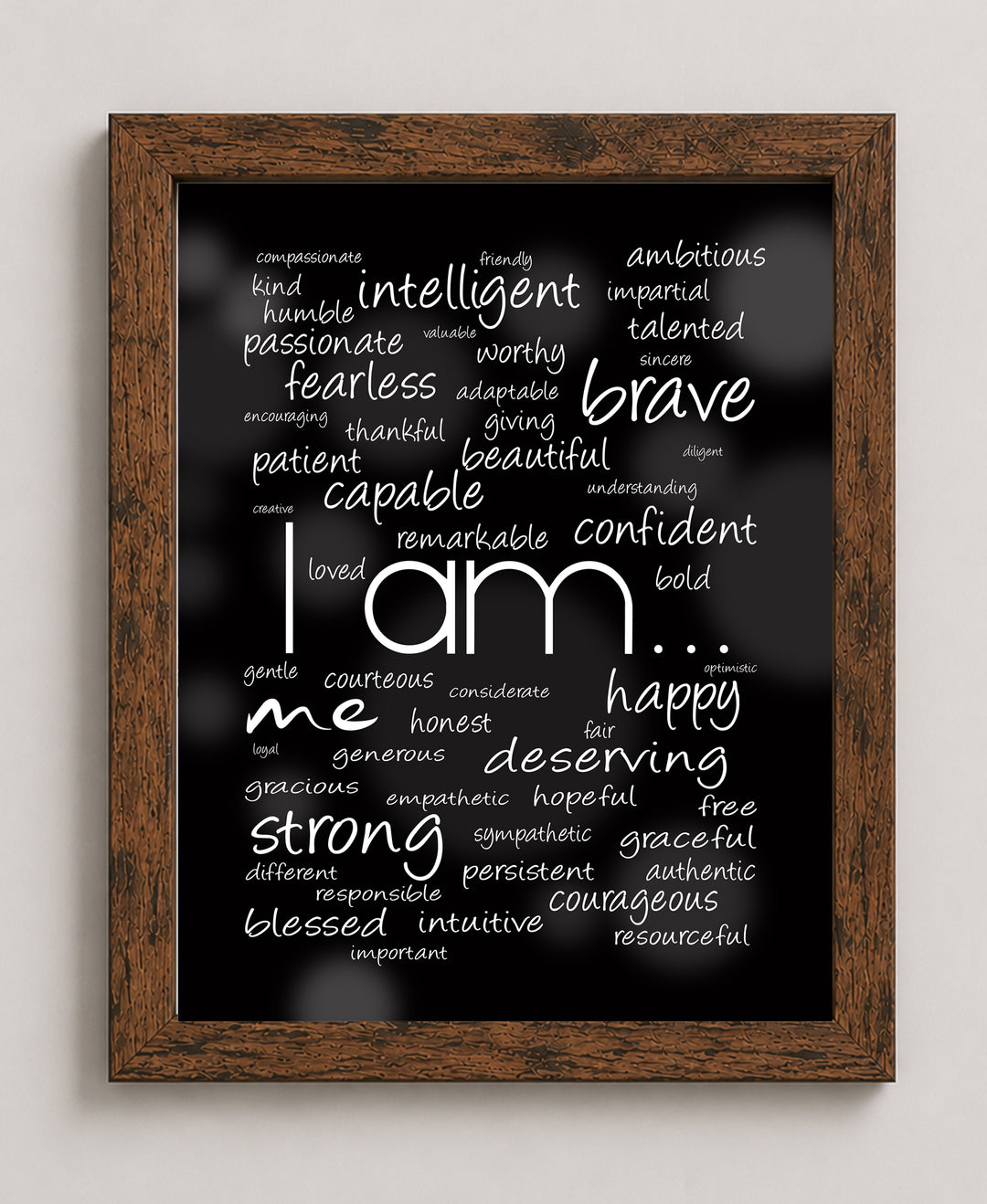 I Am Me Inspirational Wall Art