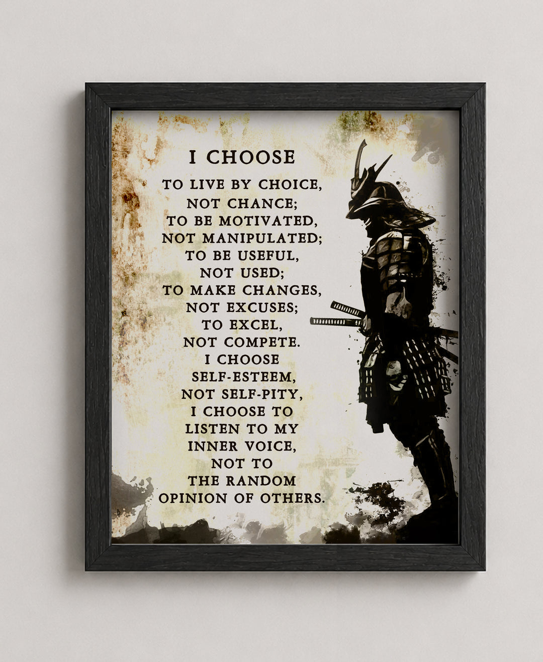 I Choose Warrior Creed Sports Motivational Wall Art