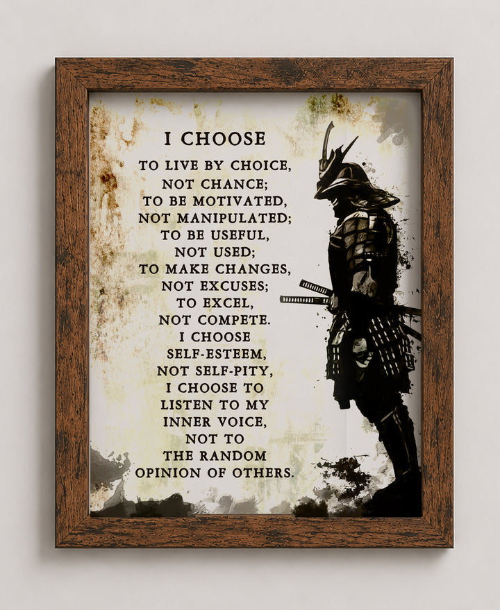I Choose Warrior Creed Sports Motivational Wall Art