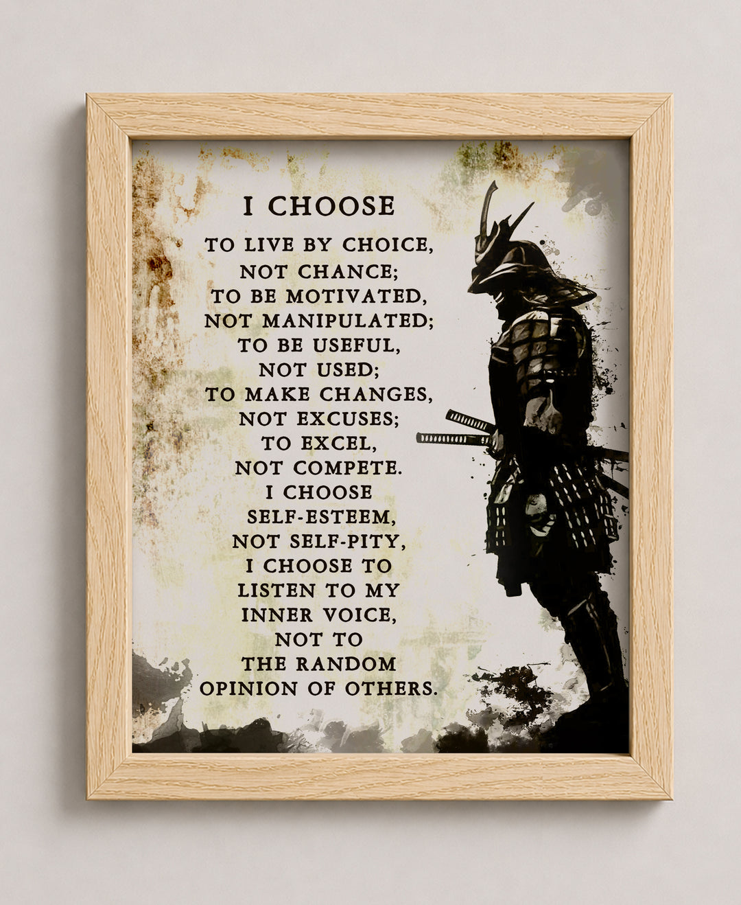 I Choose Warrior Creed Sports Motivational Wall Art