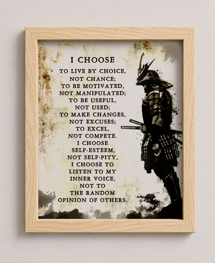 I Choose Warrior Creed Sports Motivational Wall Art