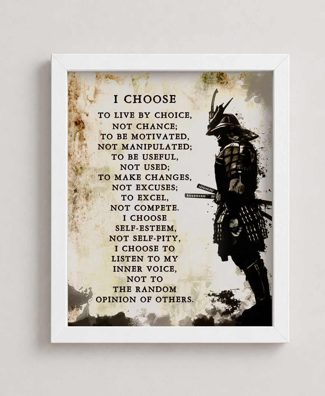 I Choose Warrior Creed Sports Motivational Wall Art