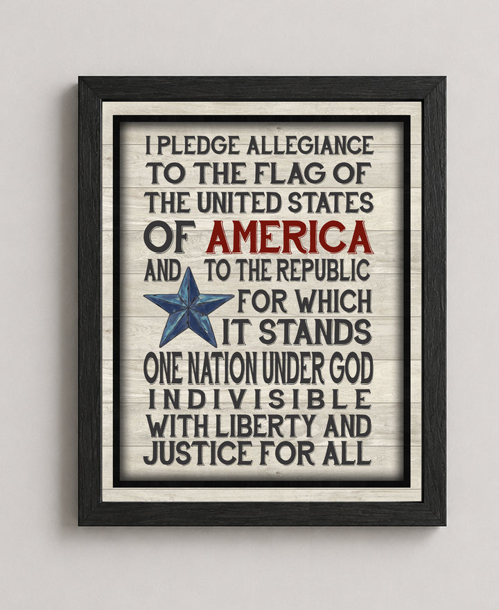 Pledge Allegiance to the Flag Patriotic Wall Art