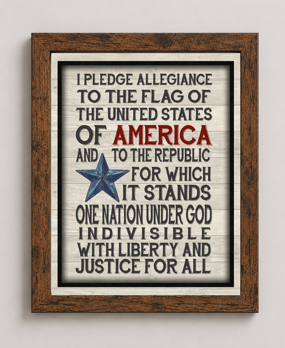 Pledge Allegiance to the Flag Patriotic Wall Art