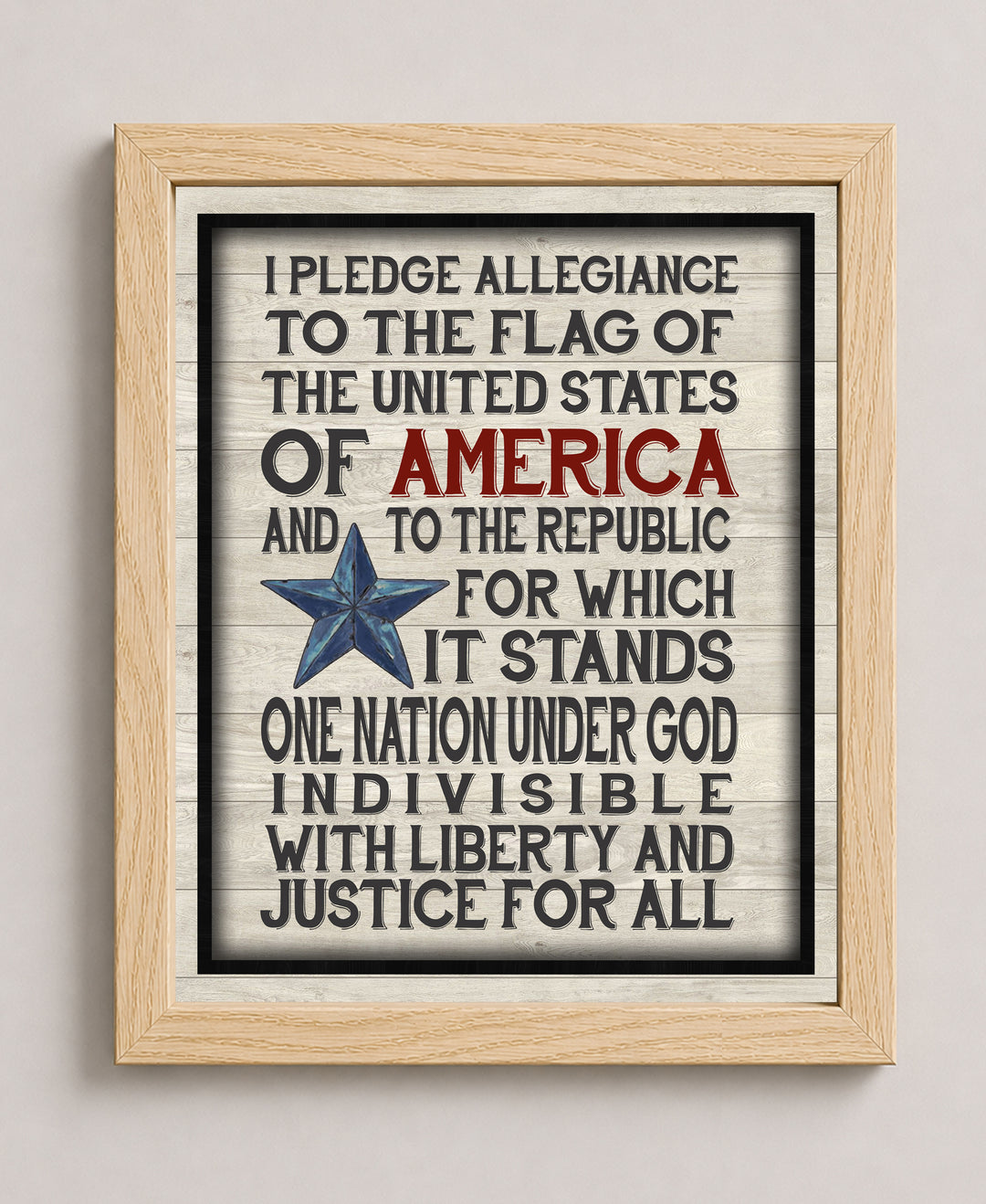 Pledge Allegiance to the Flag Patriotic Wall Art