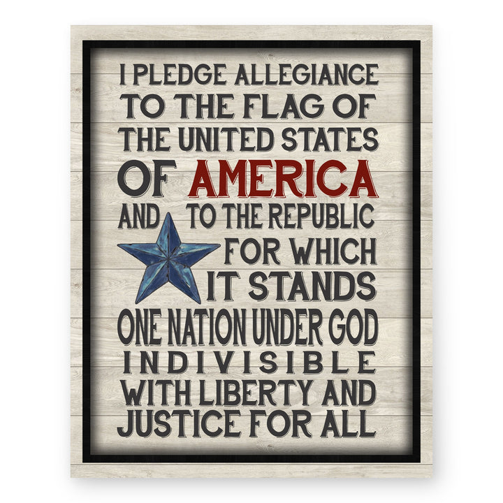 Pledge Allegiance to the Flag Patriotic Wall Art