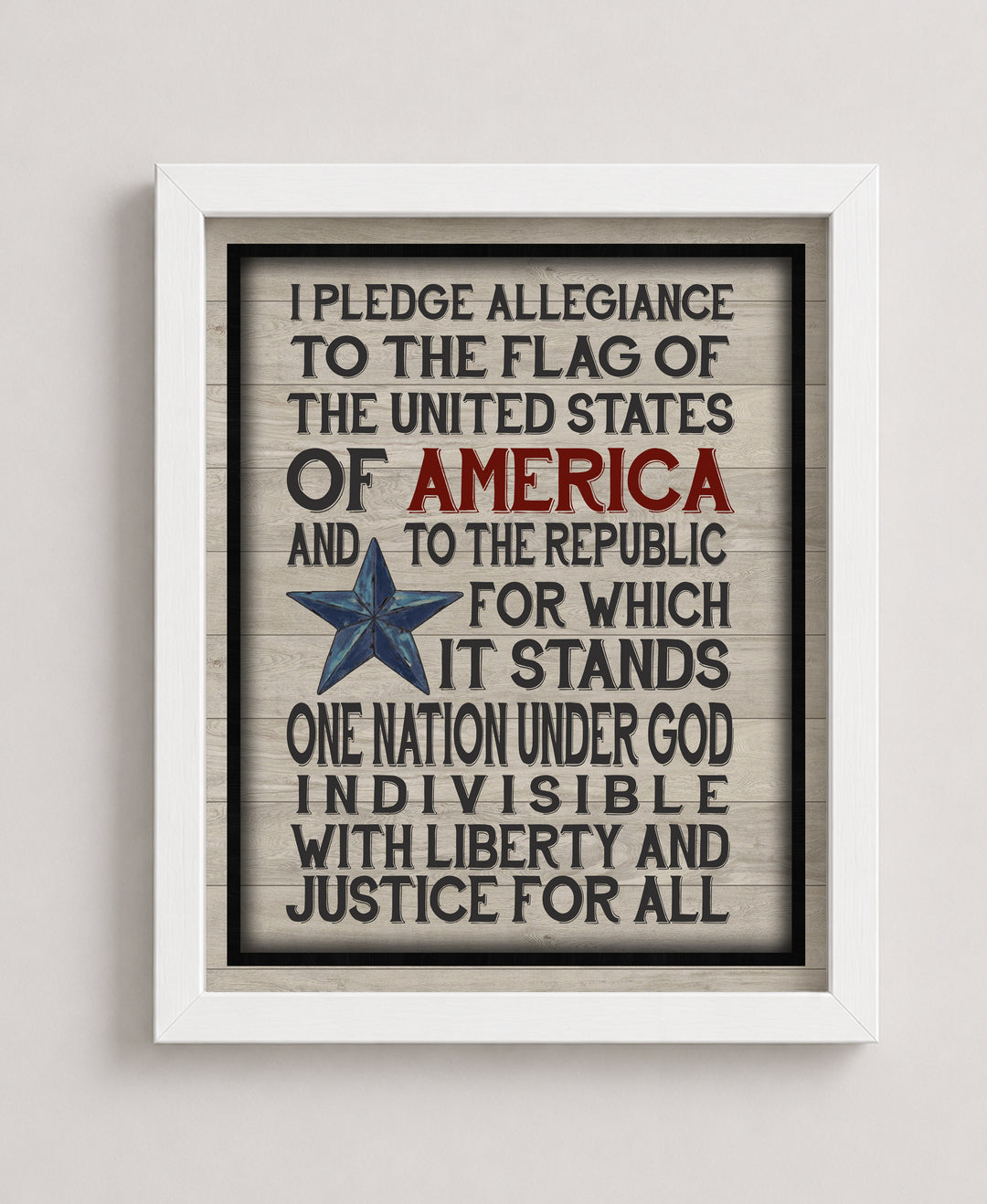 Pledge Allegiance to the Flag Patriotic Wall Art