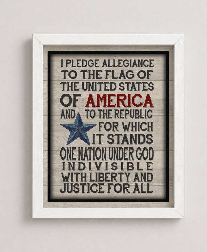 Pledge Allegiance to the Flag Patriotic Wall Art