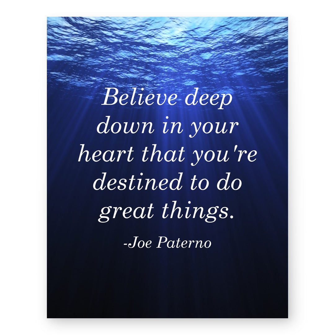 Believe In Your Heart Joe Paterno Motivational Wall Art