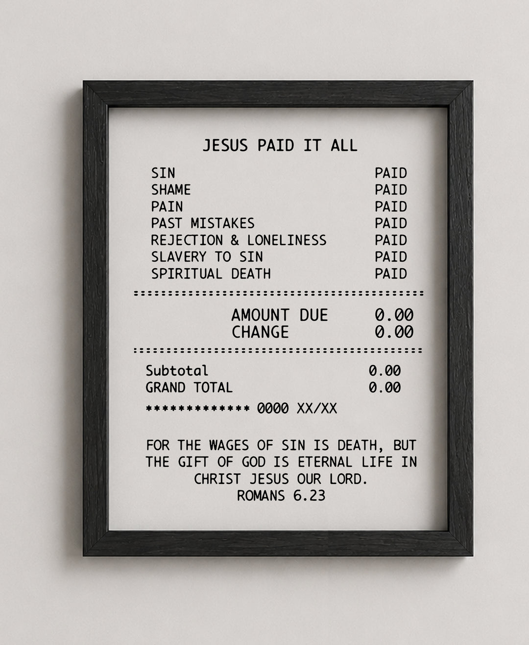 Jesus Paid it All Christian Wall Art
