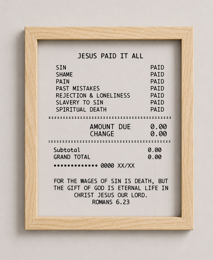 Jesus Paid it All Christian Wall Art
