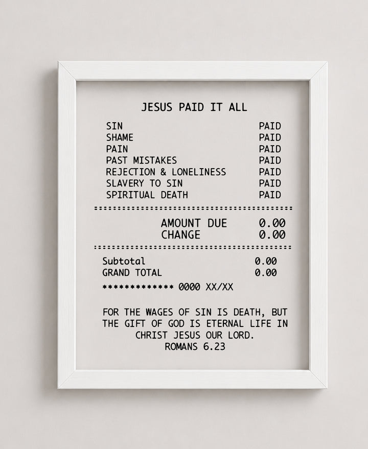 Jesus Paid it All Christian Wall Art