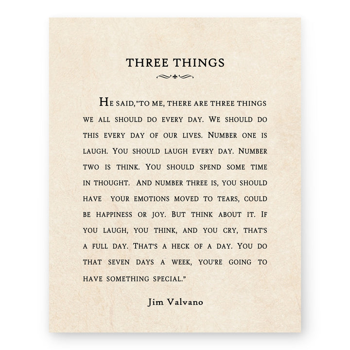 Three Things Every Day Inspirational Wall Art