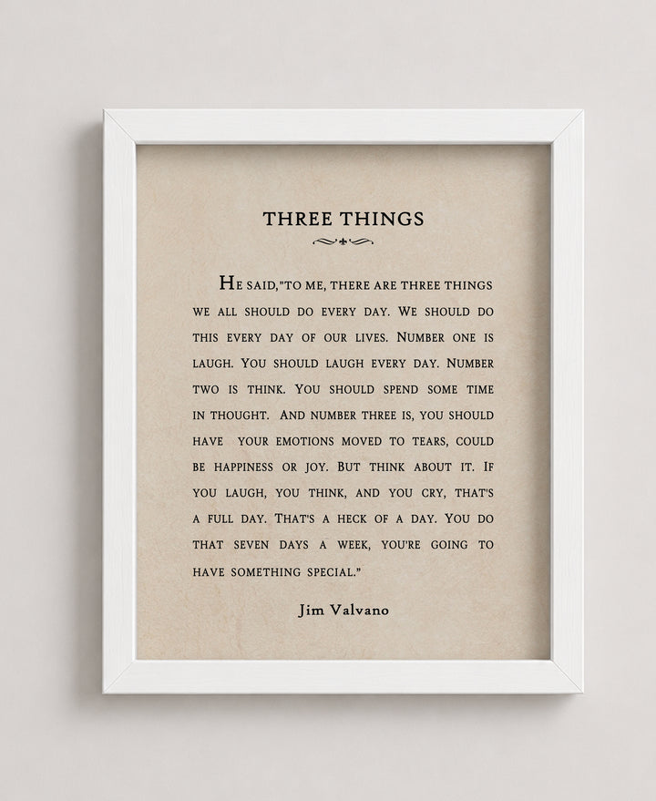 Three Things Every Day Inspirational Wall Art