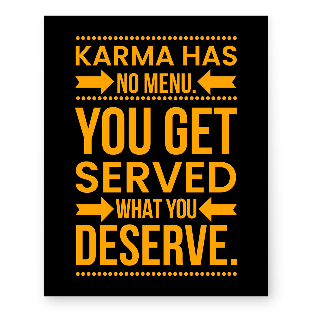 Karma Has No Menu Inspirational Wall Art