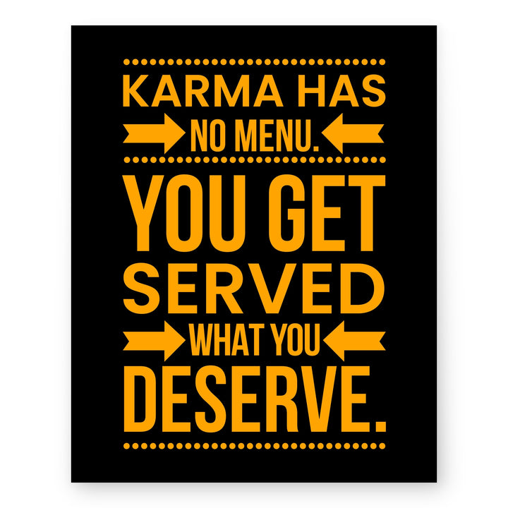 Karma Has No Menu Inspirational Wall Art