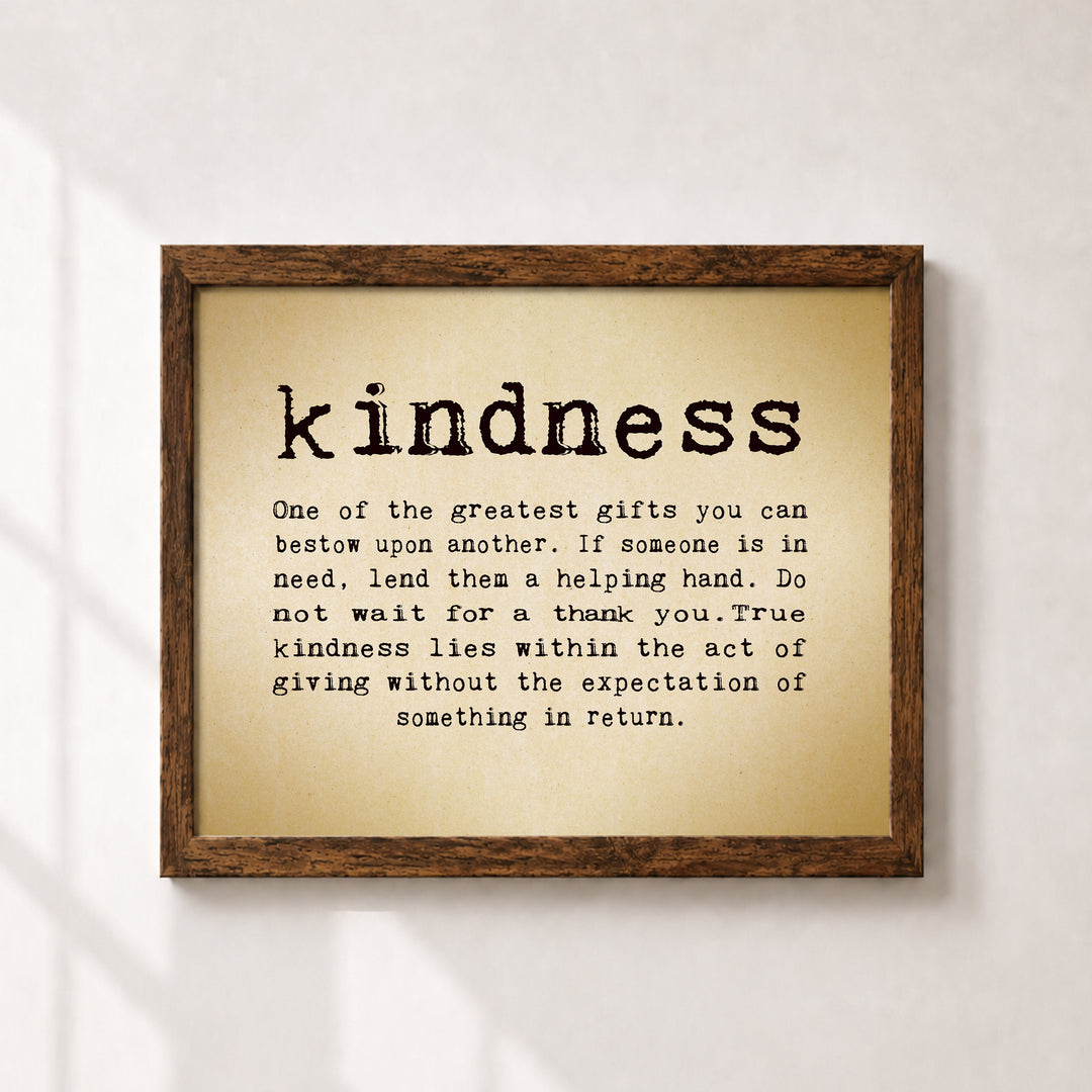 Kindness Greatest Gift Inspirational Wall Art
