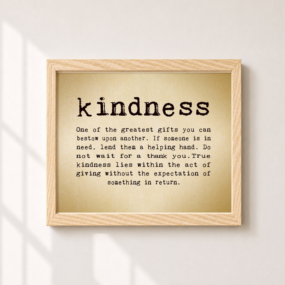 Kindness Greatest Gift Inspirational Wall Art