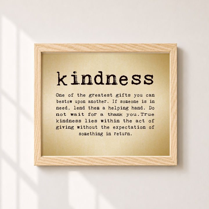 Kindness Greatest Gift Inspirational Wall Art