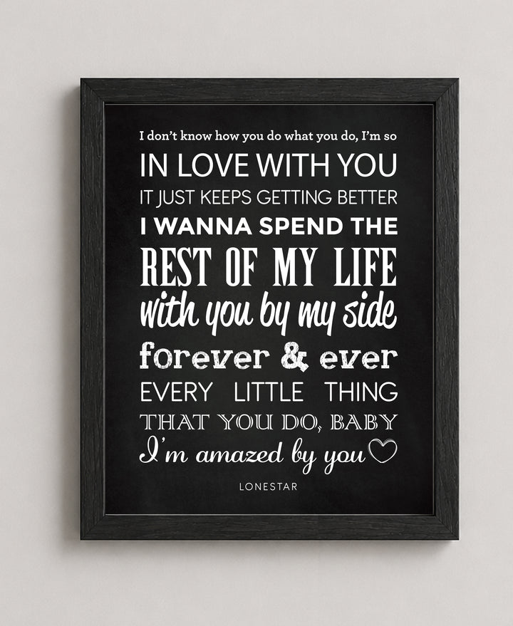 Lonestar Amazed Song Lyric Rustic Country Music Wall Wall Art