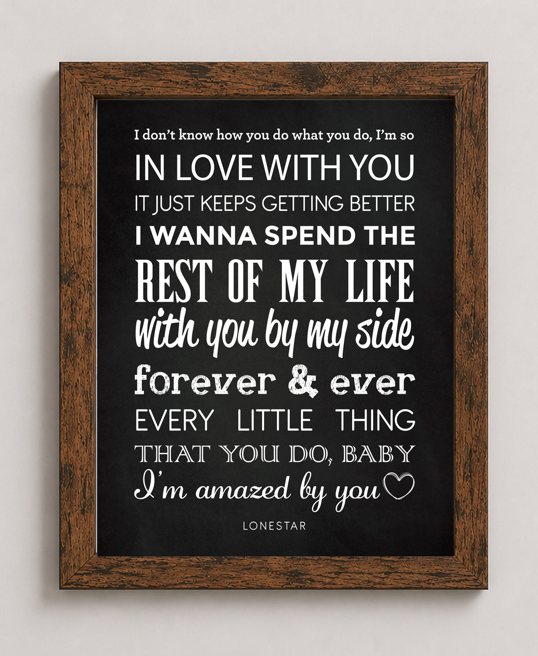 Lonestar Amazed Song Lyric Rustic Country Music Wall Wall Art