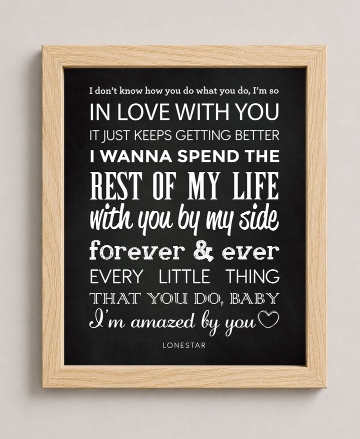 Lonestar Amazed Song Lyric Rustic Country Music Wall Wall Art