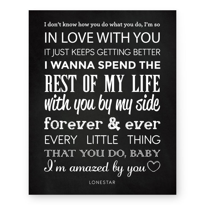 Lonestar Amazed Song Lyric Rustic Country Music Wall Wall Art