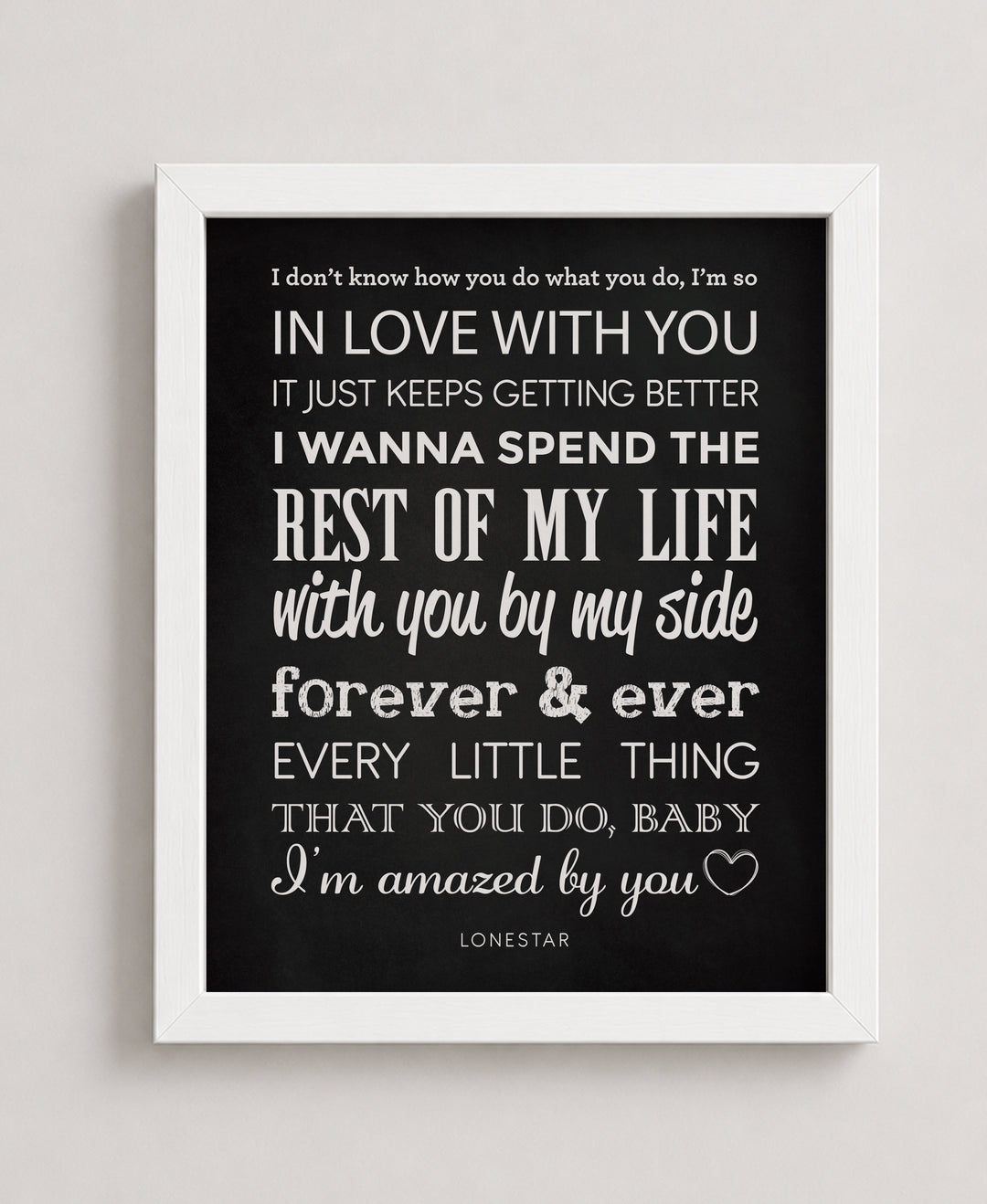 Lonestar Amazed Song Lyric Rustic Country Music Wall Wall Art