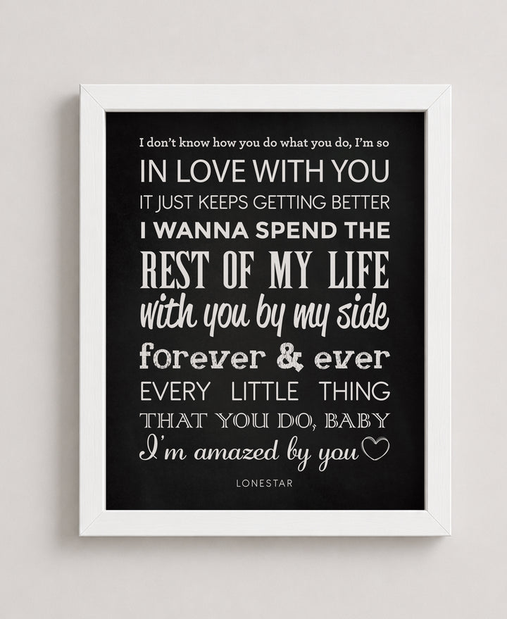 Lonestar Amazed Song Lyric Rustic Country Music Wall Wall Art