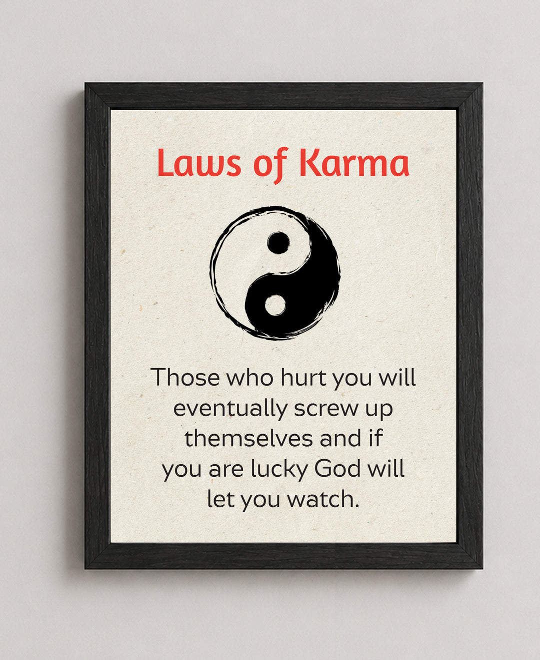 Laws of Karma Yin Yang Inspirational Wall Art