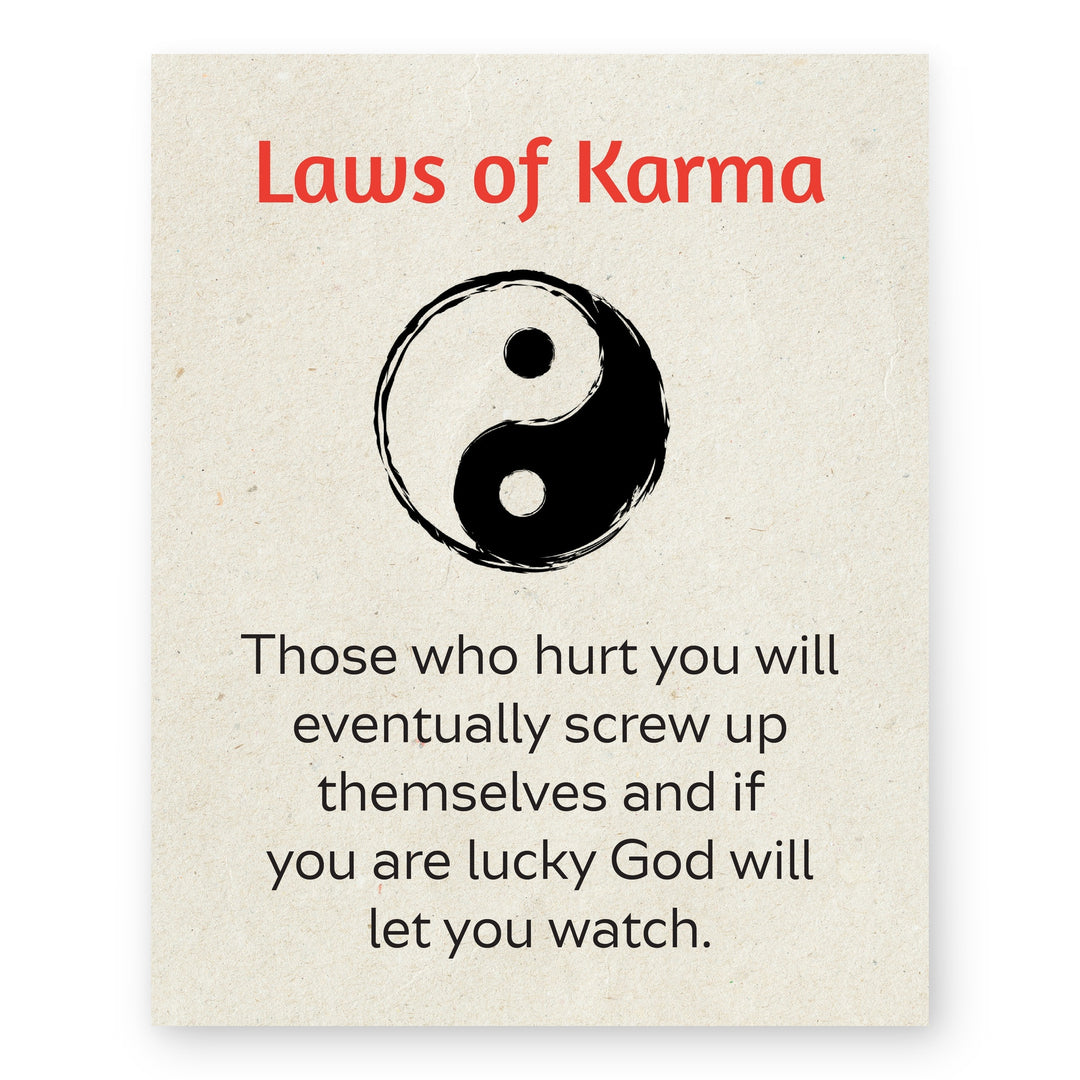 Laws of Karma Yin Yang Inspirational Wall Art