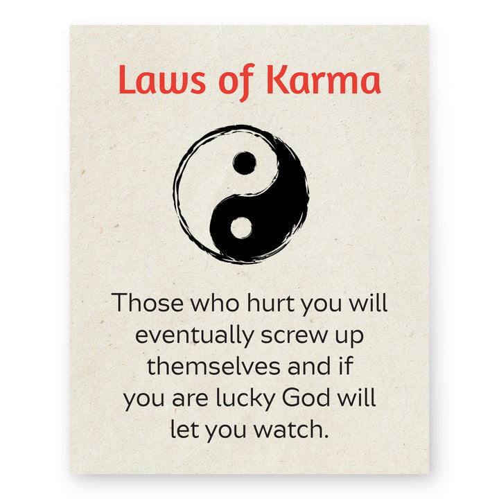 Laws of Karma Yin Yang Inspirational Wall Art