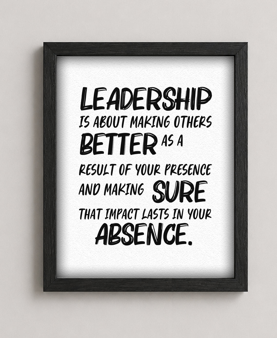 Leadership is About Making Others Better Inspirational Wall Art
