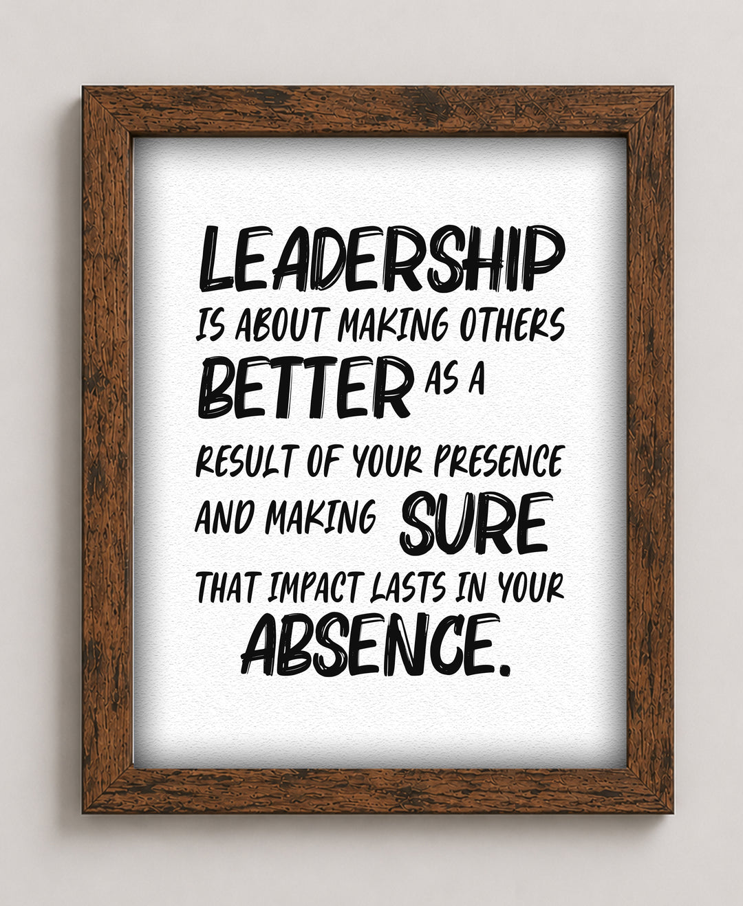 Leadership is About Making Others Better Inspirational Wall Art
