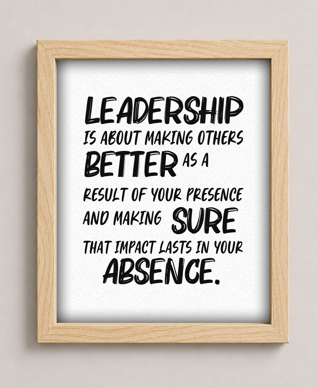 Leadership is About Making Others Better Inspirational Wall Art